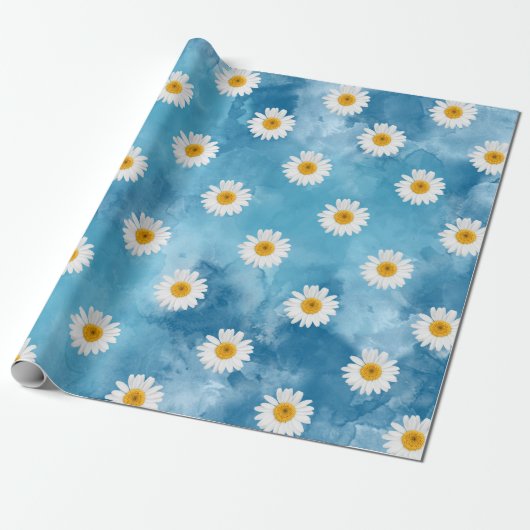 Mooi Waterverf Daisy inpakpapier (Uitgerold)
