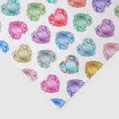 Mooi Waterverf Hart Edelsteen Kleurrijk Leuk Meisj Tissuepapier (Detail)