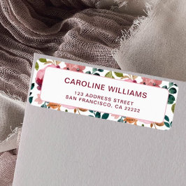 Mooi waterverf Kleurrijke Bloemen Retouradres Etiket