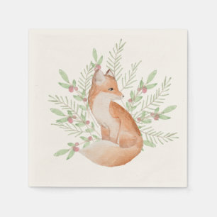 Mooi weefsel papier vos ontwerp servet