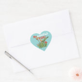 Mooi wees je Oranje bloemige zeeschuim groen Hart Sticker (Envelop)