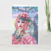 Mooi Wenskaart Flamingo Girl Kaart (Achterkant)