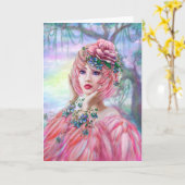 Mooi Wenskaart Flamingo Girl Kaart (Gele Bloem)