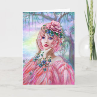 Mooi Wenskaart Flamingo Girl Kaart