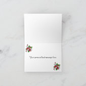 Mooi Wenskaart met Kerstmis in Red Poinsettia Feestdagen Kaart (Binnen)