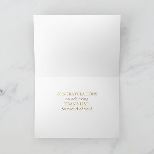 Mooi werk! DEAN'S LIST Scholar-congratkaart Kaart (Binnen)