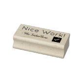 "Mooi werk!" + Eigen leraar naam Rubber stempel (Stempel)