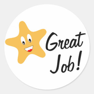 Mooi werk! Gold Star Ronde Sticker