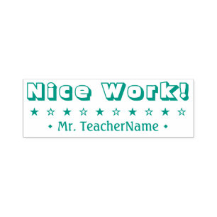 "Mooi werk!" Onderwijsassistent Rubberstempel Zelfinktende Stempel