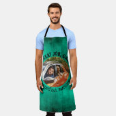 Mooi werk, pap... Fathers Day Custom Foto Green Schort (Gedragen)