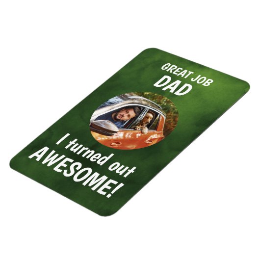 Mooi werk, pap... Fathers Day Custom Photo Red Mag Magneet (Linkerzijde)