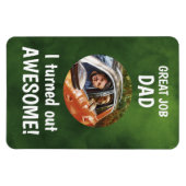 Mooi werk, pap... Fathers Day Custom Photo Red Mag Magneet (Horizontaal)