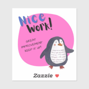 Mooi Werk Pinguïn School Kleine grootte Sticker