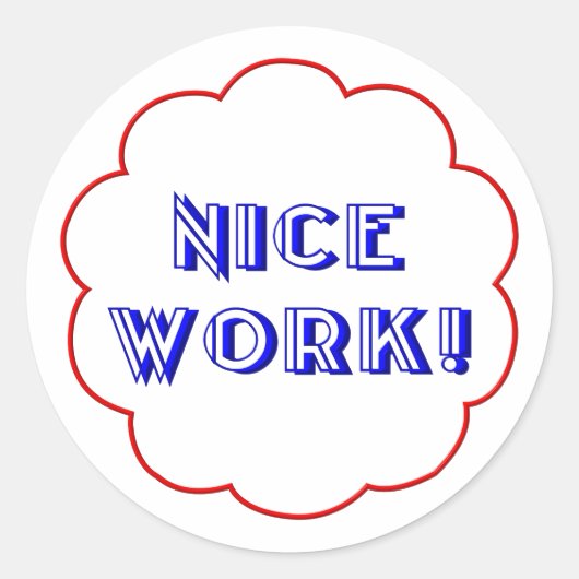 Mooi werk! ronde sticker (Voorkant)