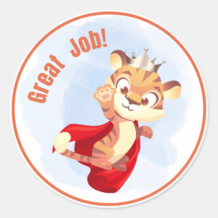 Mooi werk! Super Tiger-Sticker Ronde Sticker