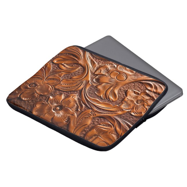 Mooi  Western gesimuleerd gereedschapsleer Laptop Sleeve (Voorkant top)