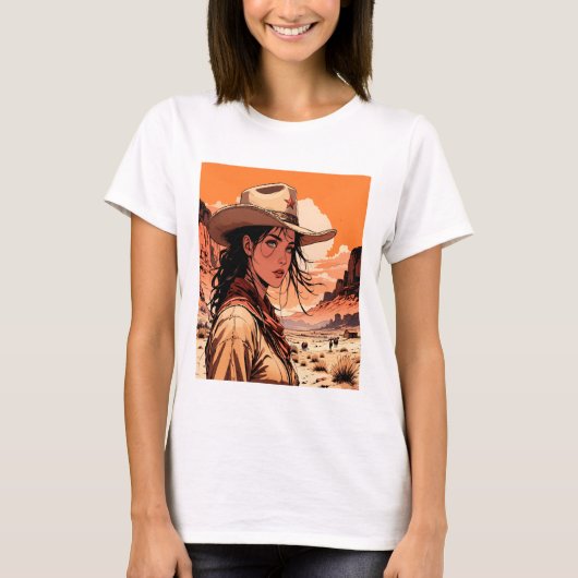 Mooi western meisje t-shirt (Voorkant)