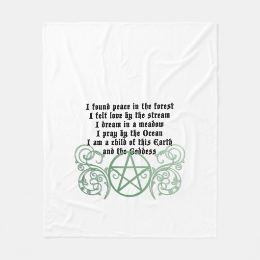 Mooi Wiccan Poem Fleece Deken (Voorkant)