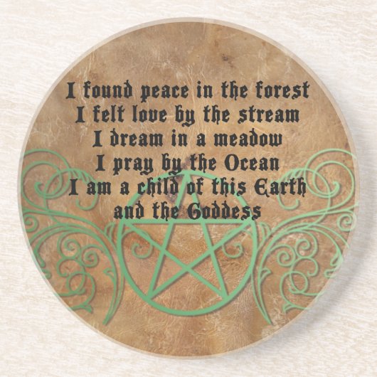 Mooi Wiccan Poem Zandsteen Onderzetter (Voorkant)