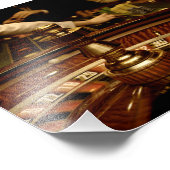 Mooi wiel van de Roulette van Wooden Foto Afdruk (Hoek)