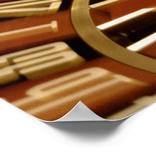 Mooi wiel van de Roulette van Wooden Poster (Hoek)