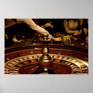 Mooi wiel van de Roulette van Wooden Poster