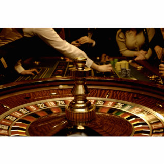 Mooi wiel van de Roulette van Wooden Staand Fotobeeldje