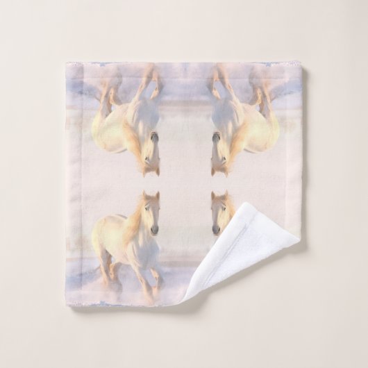 Mooi wild wit paard bad handdoek (Wasdoekje)