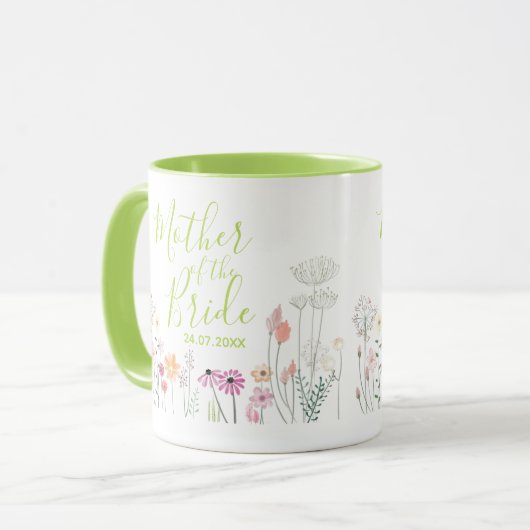 Mooi wilde bloem moeder van de bruid mok (Voorkant links)