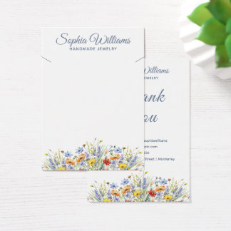 Mooi Wilde Bloemen Rand Sieraden Displaykaart Visitekaartje