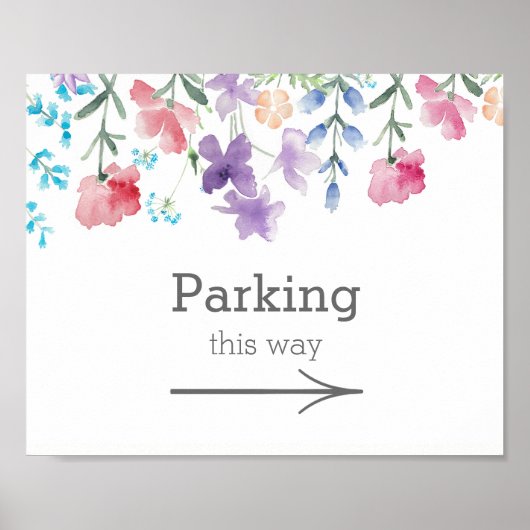 Mooi Wilde Bloemen | Tuin Bruiloft Parkeer Bord Poster (Voorkant)