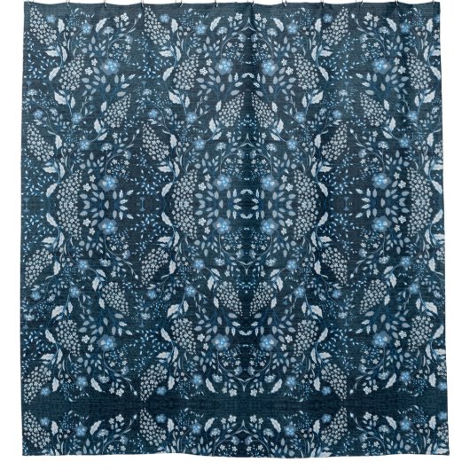 Mooi Wildflower Patroon op grasachtige achtergrond Douchegordijn (Voorkant)