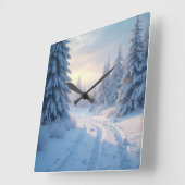 Mooi winterlandschap vierkante klok (Hoek)