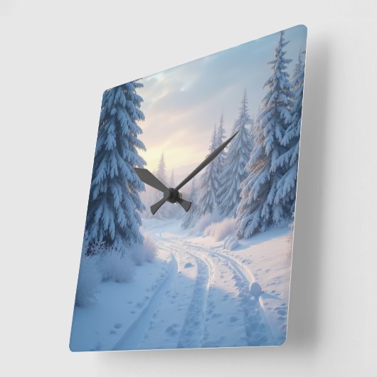 Mooi winterlandschap vierkante klok (Hoek)