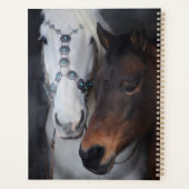 Mooi, wit Arabisch paard met kou Planner (Achterkant)