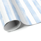 Mooi wit blauw geruit strepen bruidsdouche cadeaupapier (Rol Hoek)