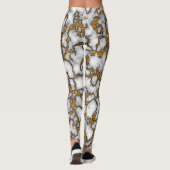 Mooi wit en goud marmeren textuur ontwerp leggings (Achterkant)