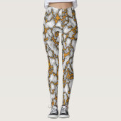 Mooi wit en goud marmeren textuur ontwerp leggings (Voorkant)