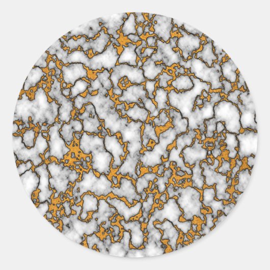 Mooi wit en goud marmeren textuur ontwerp ronde sticker (Voorkant)