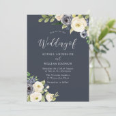 Mooi wit en zeemeerbloemen Alle zeesoenen bruiloft Kaart (Staand voorkant)