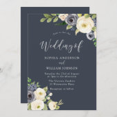 Mooi wit en zeemeerbloemen Alle zeesoenen bruiloft Kaart (Voorkant / Achterkant)