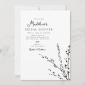 Mooi wit en zwart minimalistisch Vrijgezellenfeest Kaart (Voorkant)