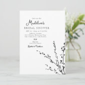 Mooi wit en zwart minimalistisch Vrijgezellenfeest Kaart (Staand voorkant)