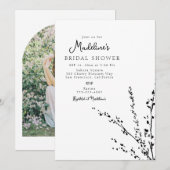 Mooi wit en zwart minimalistisch Vrijgezellenfeest Kaart (Voorkant / Achterkant)