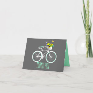 Mooi wit meisjesfiets bedankkaartje bedankkaart