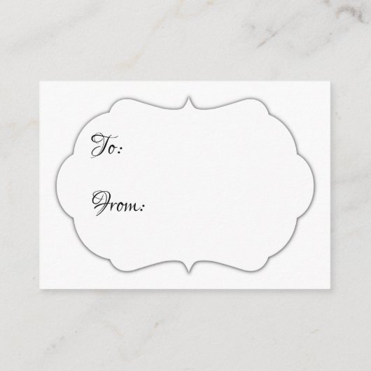 Mooi, wit ongewrapte cadeaukaart voor een bruidsui informatiekaartje (Achterkant)