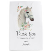 Mooi wit paard boho bloemen dank u medium cadeauzakje (Voorkant)