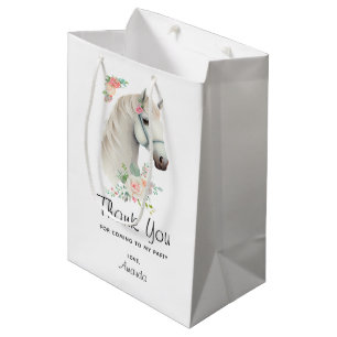 Mooi wit paard boho bloemen dank u medium cadeauzakje
