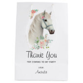 Mooi wit paard boho bloemen dank u medium cadeauzakje (Achterkant)