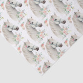 Mooi wit paard Boho bloemenpatroon Tissuepapier (Detail)